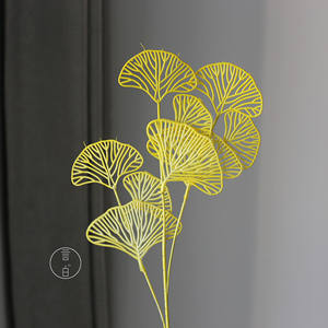 Fleurs artificielles en grande quantité, feuilles de <span class=keywords><strong>ginkgo</strong></span> en plastique, feuilles de <span class=keywords><strong>ginkgo</strong></span> <span class=keywords><strong>biloba</strong></span> pour la décoration de la maison et des mariages - Product Image 5