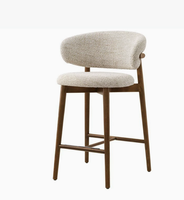 Chaise de salle à manger haut de gamme Home Island Taipei, style silencieux, en bois massif, chaise haute moderne minimaliste, chaise de bar commerciale