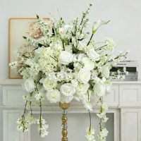 Nouvelle boule de fleurs artificielles en soie réaliste - Taille et couleur personnalisables - Décoration de table de mariage de luxe faite à la main