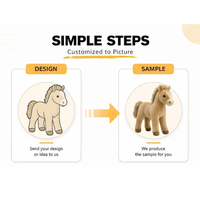 Peluche Cheval Debout Personnalisée, Adorable Poney en Peluche Dessin Animé, Douce et Moelleuse, Idéale pour Cadeau de Fêtes et Décoration Intérieure, Faible MOQ, OEM, ODM