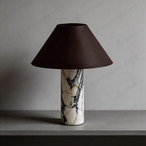 <span class=keywords><strong>Lampada</strong></span> da Comodino con Base Effetto Marmo e Paralume in Tessuto, Luce Notturna per <span class=keywords><strong>Camera</strong></span> da Letto - Product Image 4