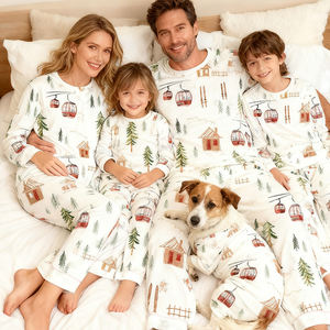 Tenues assorties pour maman, <span class=keywords><strong>papa</strong></span> <span class=keywords><strong>et</strong></span> <span class=keywords><strong>fils</strong></span>, barboteuse à imprimé, ensembles de pyjama personnalisés pour la famille, pour femmes <span class=keywords><strong>et</strong></span> bébés filles - Product Image 6