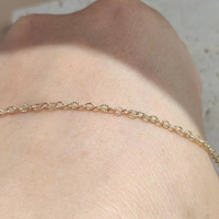 Chaîne de collier en or véritable 14 carats plaqué or, 1,8 mm, à motifs, chaîne ovale en forme de lien défaits, pour collier ras du cou, fabrication de bijoux