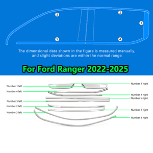 Accessoires de voiture personnalisés en gros moulure décorative de fenêtre chromée noire de porte pour <span class=keywords><strong>Ford</strong></span> <span class=keywords><strong>RANGER</strong></span> P703 2022-2025 - Product Image 5