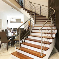 Rampe d'escalier moderne en acier inoxydable pour extérieur, réglable, à fixation murale, résistante à l'eau