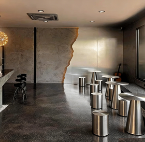 Set Tavolo e Sedie in Acciaio Inox Stile Industriale per Negozi di Tè al Latte, Caffetterie, Pasticcerie e Bar, Sgabelli Commerciali Quadrati - Product Image 3