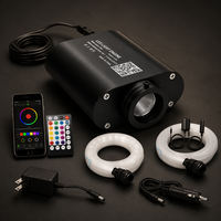 Projecteur de plafond à fibres optiques 12W RGBW LED, contrôle vocal APP RF, ultra-silencieux sans ventilateur pour voiture et maison, effet ciel étoilé