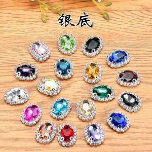 Strass ovales à griffes en cristal, accessoires de bijouterie en verre pour le bricolage, bordures à coudre à la main, vente en gros - Product Image 2