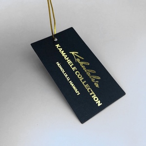 Tùy chỉnh thiết kế quần áo thẻ giấy may Swing lá vàng thời trang lá vàng treo <span class=keywords><strong>tag</strong></span> với chuỗi vàng - Product Image 4