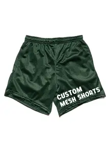 Malha em branco colorido shorts malha poliéster basquete shorts dupla camada malha personalizada shorts