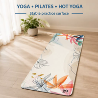 Tapis de yoga personnalisé avec logo pour studio de gym et yoga, base en caoutchouc naturel, vente en gros 	 Tapis de yoga en cuir PU