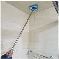 Serpillère triangulaire en microfibre pliable télescopique en acier rotative pour nettoyer les murs, design triangulaire multifonctionnel