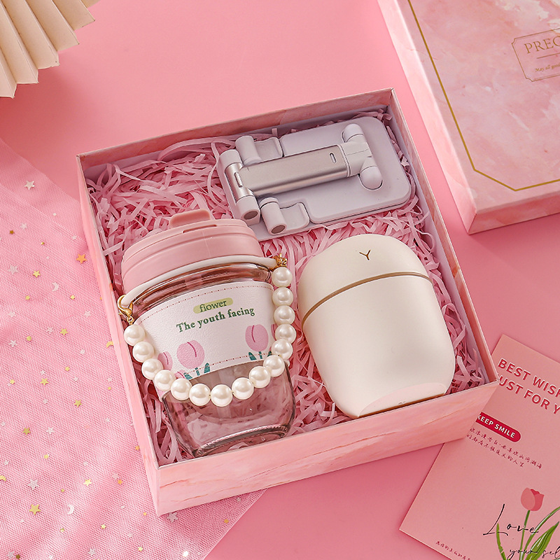 [Pink] Pearl Cup + humidifier + mobile phone holder