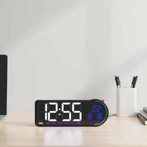 Nouvelle <span class=keywords><strong>horloge</strong></span> murale numérique intelligente <span class=keywords><strong>à</strong></span> LED avec alarme, affichage de la température, affichage des secondes en matrice de points, <span class=keywords><strong>calendrier</strong></span>, montre électronique, décoration de la maison - Product Image 3