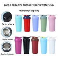 Gobelet isotherme portable en acier inoxydable 316 de grande capacité pour protéines en poudre, idéal pour l'extérieur et la voiture