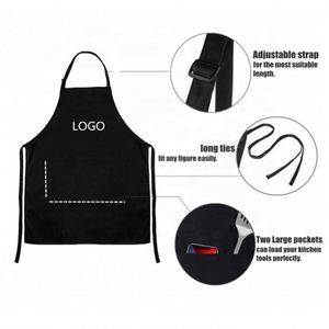 Delantal Negro Ajustable con Característica Resistente al Agua y 2 Bolsillos, Ropa de Cocina Personalizada para Mujeres y Hombres Chefs - Product Image 4