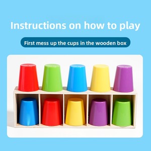 Classic Montessori Cup Guessing Game with Matching Balls and Hand-Eye Coordination Training Interactive Sensory <b>Toy</b> for Kids - Product Image 6