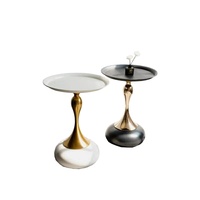 Table d'appoint dorée, design métallique de luxe, table d'appoint moderne pour salon, chambre à coucher, service OEM/ODM personnalisé