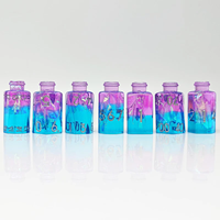 Bleu Rose Potion Bouteille Résine Mode Coloré Polyèdre RPG Dice Cadeau Avec Feuille