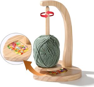 Support de fil magnétique en <span class=keywords><strong>bois</strong></span>, <span class=keywords><strong>potence</strong></span> de fil verticale, rotation douce, surface de vernis durable, support de fil parfait pour le tricot - Product Image 1