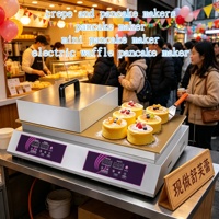 Crêpières et machines à gaufres professionnelles avec corps en acier inoxydable pour la restauration rapide et la cuisine en café
