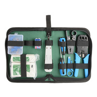 Kit d'outils réseau professionnel comprenant un pince à sertir multi-prise RJ45 RJ12 RJ11, un dénudeur de câbles et un testeur de câbles réseau