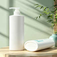 Bouteille à pompe ronde en plastique de 500 ml pour l'emballage de produits cosmétiques, soins de la peau, shampoing, après-shampoing, gel douche et lotion