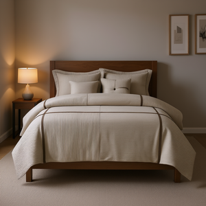 Juego de Edredón Moderno a Rayas, 7 Piezas, Decoración para el Hogar, Diseño Cosido, Máxima Comodidad D0100HRI3EJ - Product Image 2