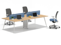 Poste de travail modulaire moderne en fer pour 2-4-6 personnes avec cloison pour espaces ouverts - Mobilier de bureau commercial
