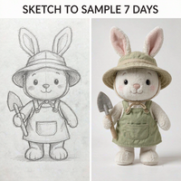 Jouets en peluche personnalisés Lapin Jardinier OEM ODM, Poupée en peluche Arrosoir et Pot de fleurs, Vente en gros