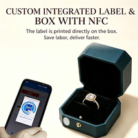 Boîte à bague de luxe RFID NFC avec étiquette anti-contrefaçon NFC, emballage cadeau intelligent personnalisé pour bijoux, OEM
