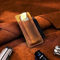 Étui en cuir Crazy Horse pour outils EDC, clip de ceinture, étui pour couteau Buck 110 Space Pen