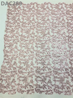 Tissu en dentelle brodée avec des perles et des paillettes, fait main, doux, 100% polyester, tissu élastique