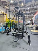 Équipement de musculation professionnel tout-en-un, machine multi-stations 4 ou 8 postes avec fonctions de tirage vertical et de rameur bas