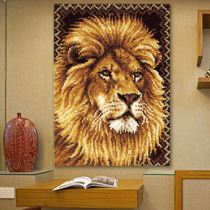 Hot thêu tấm thảm Bộ dụng cụ thảm Crochet sợi Bộ dụng cụ sư tử <span class=keywords><strong>Latch</strong></span> <span class=keywords><strong>Hook</strong></span> Kit Thảm làm hàng thủ công thảm cho người lớn - Product Image 2