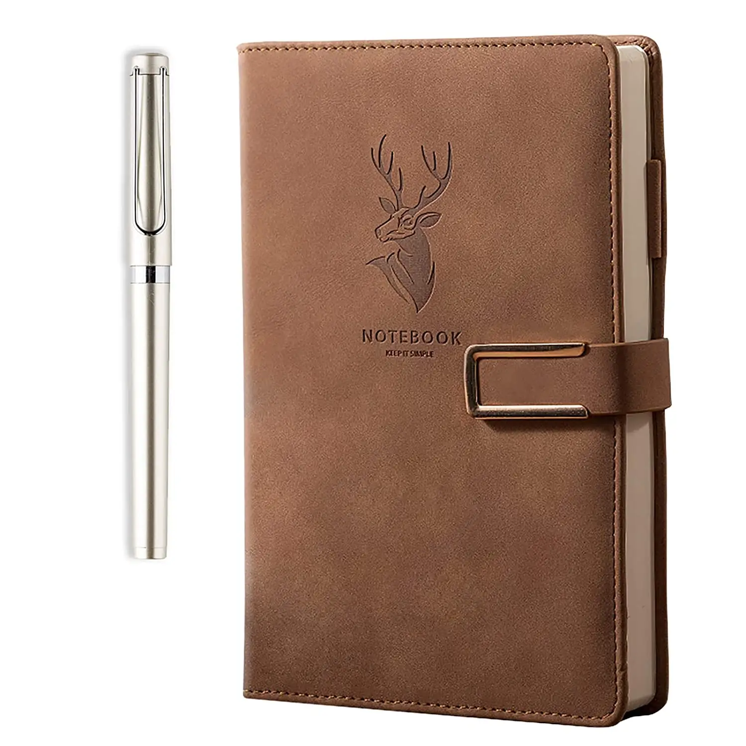 Conjunto de negocios de PU personalizado, diario y bolígrafo, regalo de lujo, cubierta de cuero, cuaderno ejecutivo