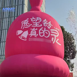 Cloche rose gonflable de centre commercial avec lettre imprimée, décoration géante gonflable de cloche de mur de toit <span class=keywords><strong>pour</strong></span> la publicité - Product Image 4