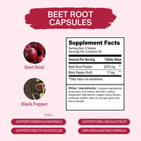 Capsules de racine de betterave pour adultes OEM 2040 mg, favorisent l'énergie, l'endurance et la circulation, non-OGM, complément alimentaire naturel, 90 capsules