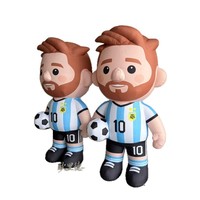 Trophée gonflable personnalisé 2026, Coupe géante gonflable Hercule avec mascotte de dessin animé Messi, Modèle de football lumineux à LED