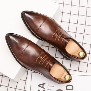 Chaussures habillées Oxford pour homme en cuir de vachette fait main, imperméables et respirantes, pour mariage, bureau, cérémonie, modèle 2025 - Product Image 1