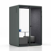 Cabine insonorisée mobile moderne avec structure en aluminium, idéale pour le sommeil, le streaming en direct, comme cabine téléphonique, studio d'enregistrement ou bureau.