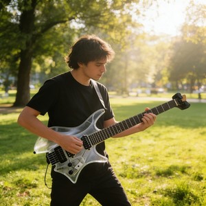 กีตาร์ไฟฟ้าแบบไม่มีหัว รุ่นขายส่งจากโรงงาน ฟิงเกอร์บอร์ดแบบ Fanned Frets ความแม่นยำสูง สำหรับดนตรีโปรเกรสซีฟร็อคและการบันทึกเสียงในสตูดิโอ - Product Image 5