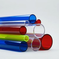 Tube acrylique transparent coloré sur mesure, diamètre extérieur 10-500 mm, tube en PMMA polycarbonate de grand diamètre, 100% matière vierge, prix direct usine