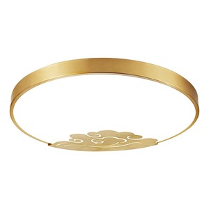 Lámpara de Techo LED Ultrafina de Cobre, Diseño de Nube Auspiciosa de Inspiración Zen, Estilo Chino Moderno para Dormitorio, Estudio y Otras Habitaciones - Product Image 3