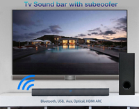Barre de son TV Bluetooth Etistar avec caisson de basses, HDMI ARC, boutons bleus, systèmes de cinéma maison, télécommande murale, OEM