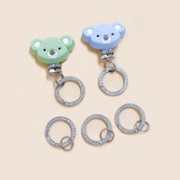 Vente en gros de sucette sans BPA factice de dentition pour bébé Koala Clip en silicone Accessoires pour sucette en forme d'animal mignon