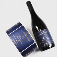 Etiqueta Autoadhesiva Flexible de Impresión Azul Personalizada de Alta Calidad para Whisky o Vodka en Envases de Vino o Bebidas