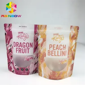 Digital Print Recycle Eco Friendly Custom doypack food coffee Tea packaging Bag With Resealable Zipper 250g tea Powder Sachet