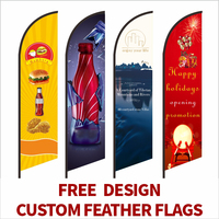 Drapeau de plage en plumes, mât en aluminium, polyester, impression personnalisée, conception gratuite, promotion, ouverture, célébration, extérieur