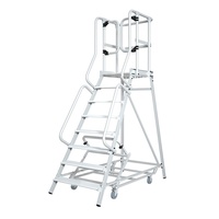 Roulettes rétractables Échelle de travail de hauteur 1.2m Échelle antidérapante de sécurité mobile Échelle en aluminium à plate-forme